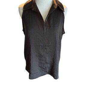 Banana Republic Black Button-Up Blouse